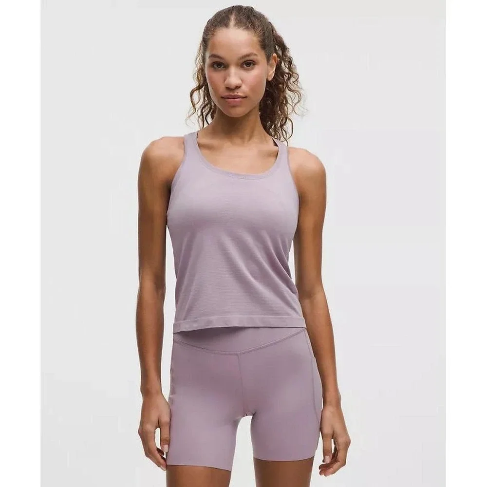 986-Lululemon-Swiftly Tech Racerback Tank Top 2.0  Waist Length-Lotus Lavender